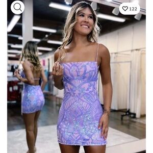 Lavender Sequin Mini Dress